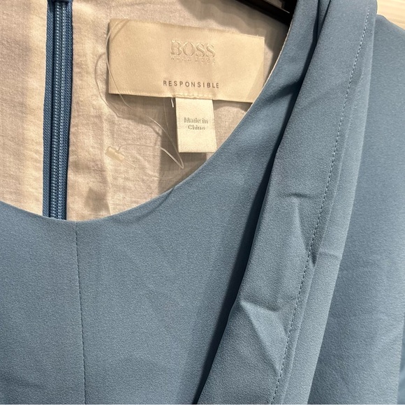 Hugo Boss Blue Tie Front Ruched Sundress - Picture 7 of 10